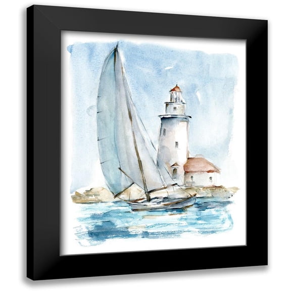 Harper, Ethan 12x14 Black Modern Framed Museum Art Print Titled - Sailing into the Harbor I
