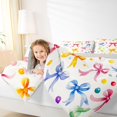 thumbnail image 4 of Homewish Watercolor Bowknot Child Bedding Comforter Set, Kawaii Ribbon Bow Twin Comforter Sets, Colorful Polkadots Reversible Bedding Set, Microfiber Bedroom Decor, 2-Piece, 4 of 8