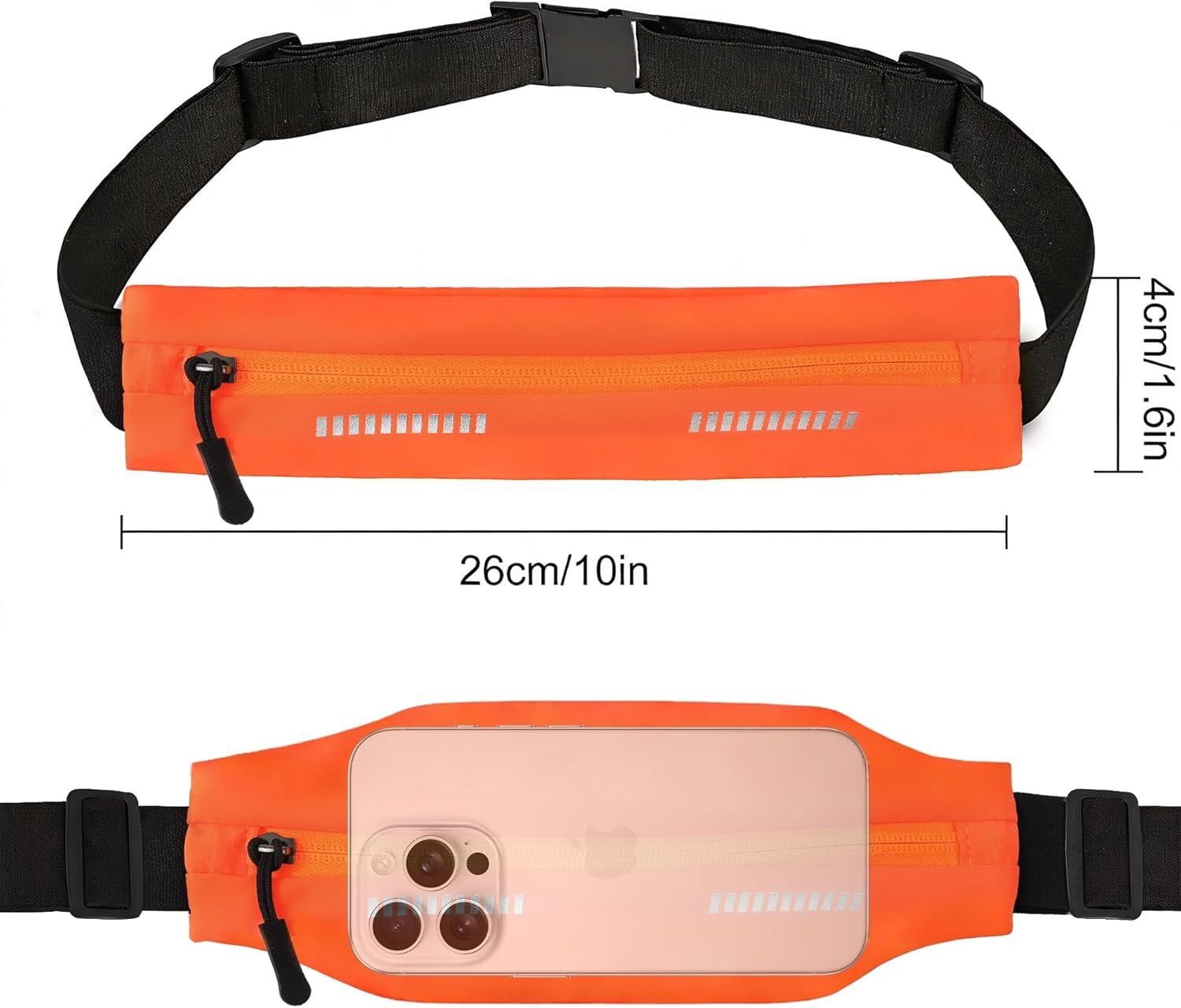 Running Belt Fanny Pack for Men and Women Slim Running Bag Phone Holder Runner  Belt Running Essentials Workout Fitness Orange