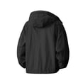 thumbnail image 7 of SEMPAI Water Proof Jacket for Women Windbreaker Women Hooded Stylish Long Sleeve Coat with Pocket Loose Full Zipper Climbing Suit Black L, 7 of 7