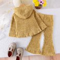 thumbnail image 5 of Linfrsh Toddler Girls Fall Outfits Girls' Set With Long Sleeved Floral Hooded Top and Flared Pants for, 5 of 9