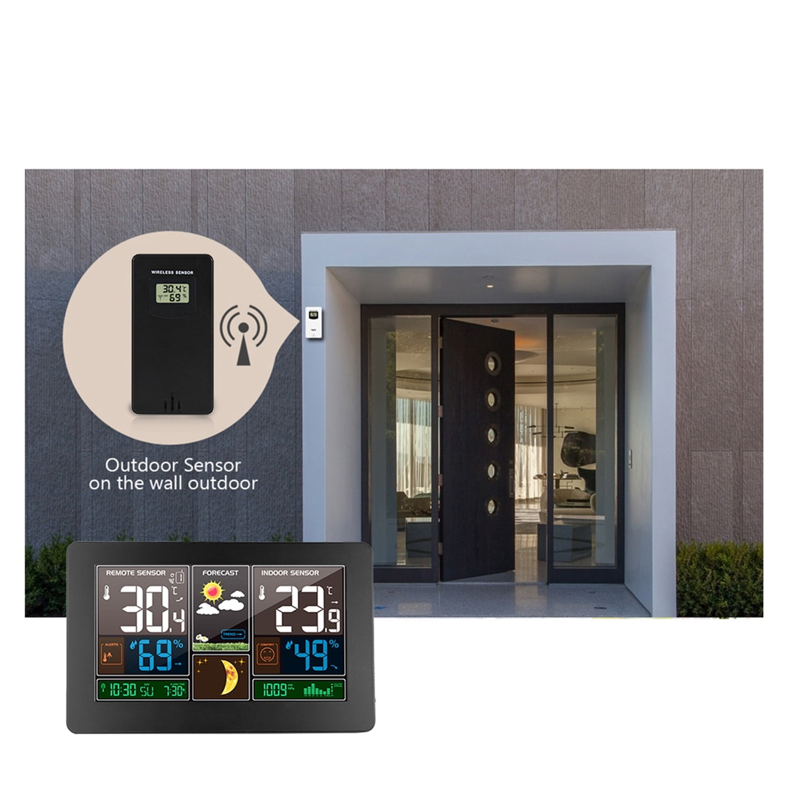 Wireless Weather Station with Backlight, Digital Thermometer Hygrometer Tool