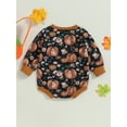 thumbnail image 4 of Cenuakty Infant Baby Thanksgiving Jumpsuit Flower  Pumpkin Print Round Neck Long Sleeve Sweatshirt Romper, 4 of 8