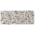 thumbnail image 1 of Romantic Kitchen Mat, Heart Swirls Dots Paisley Inspired Design with Love Signs Image, Plush Decorative Kitchen Mat with Non Slip Backing, 47" X 19", Dark Brown and White, by Ambesonne, 1 of 1