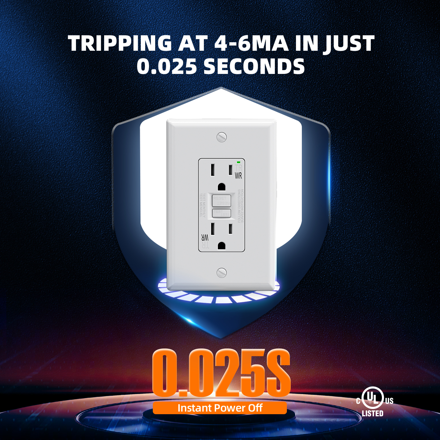 ELEGRP GFCI Outlet Outdoor, 15 Amp Electrical Outlet, Weather & Tamper Resistant GFCI Receptacle, Ground Fault Receptacle with Screwless Wall Plate, UL Listed, White 10PC