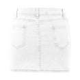 thumbnail image 3 of Jean Skirts for Women Stretchy Mini Skirt with High Waisted Casual Denim Skirt Machine Washable (White M), 3 of 4
