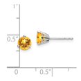thumbnail image 2 of Auriga Fine Jewelry 14K White Gold Round Citrine Solitaire Stud Earrings for Women, 2 of 6