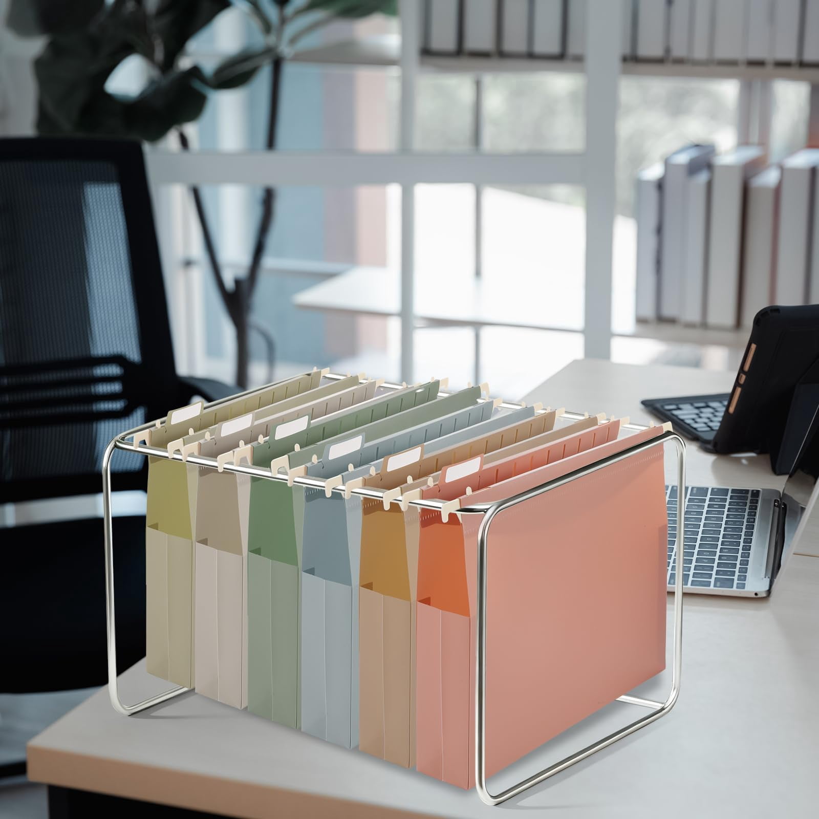 16 Pack Plastic Hanging File Folder Letter Size 2inch Expanding Folders With Tabs Extra Capacity Hang Heavy Duty For Filing Cabinet Designed Bulky Files Morandi Colors