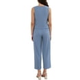 thumbnail image 3 of INSPIRE CHIC 2 Piece Sets for Women's High Waist Pockets Textured Dressy Casual Lounge Pants Suit Set XS Blue, 3 of 6