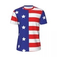 thumbnail image 5 of American Flag T-Shirt Couple The Stars Stripes Print Streetwear Gym T Shirts Comfortable S, 5 of 5