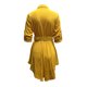 thumbnail image 3 of VISgogo - Vestido informal para mujer, con solapa, diseño de botones delanteros, dobladillo con volantes irregulares, elegante camisa, vestido + cinturón VISgogo moda, 3 of 4