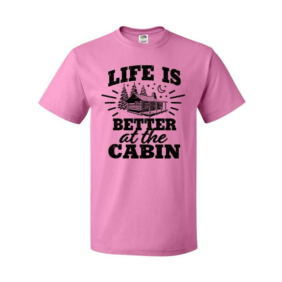 Inktastic Life is Better at the Cabin with Trees and Moon T-Shirt