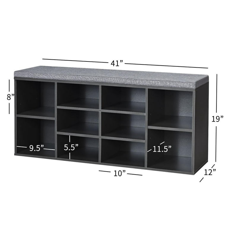 Vasagle cubbie shoe cabinet storage bench with cushion sales