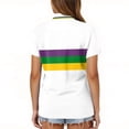 thumbnail image 4 of Hearthz Striped Women’s Short Sleeve Athletic Polo Shirt 3 Buttons Collared Tennis Tops UPF 50+ Sun Protection Womens Golf Shirt White L, 4 of 6