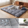 thumbnail image 6 of COZY HARBOR Japanese Futon Floor Mat 2 Inch Square Quilted Density Foam Foldable Mat,Sleep Pad(39"×80"), 6 of 8