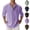 Purple, variant on HAJWOH Men's Cotton Linen Henley Shirt Long Sleeve Hippie Tops Casual Beach Blouse Summer Loose Band Collar Basic Tees