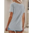thumbnail image 3 of Women's Classic Fit T Shirts Short Sleeve V Neck Casual Tee Shirt Summer Tops, 3 of 4