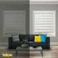 thumbnail image 6 of YELLOW BLINDS Natural White Cordless Zebra Roller Shades for Windows, Dual Layer Light Filtering & Room Darkening, 58"W X 72"H, Modern Window Blinds with Cassette Valance, Safe for Kids & Pets, 6 of 9