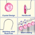 thumbnail image 3 of 12PCS Shower Curtain Hooks Decorative Hand Carved Shower Curtain Hooks Rings for Bathroom Decorative Rhinestones Shower Curtain Rings Hangers for Shower Curtains, Clothing, Towels, etc. Pink, 3 of 7