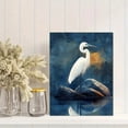thumbnail image 2 of Qisvanset 12x16 Inch Geometric Egret Bird Canvas Wall Art, Modern White Heron Illustration Coastal Home Decor, 2 of 8