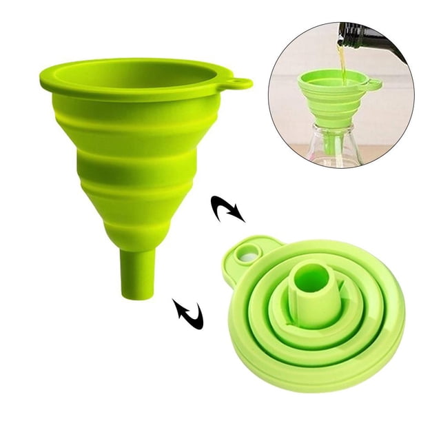 Portable Silicone Funnel, Convey Liquids Easily, Foldable for Space Saving, Heat , Kitchen Accessory for Bottles and Containers, Silicone