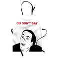 thumbnail image 1 of Groovy Apron Guy Meme Face Laughing Gestures Human Expression Humor Modern Illustration, Unisex Kitchen Bib Apron with Adjustable Neck for Cooking Baking Gardening, Black and White, by Ambesonne, 1 of 3
