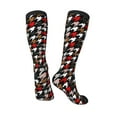 thumbnail image 4 of Bingfone Compression Socks For Women And Men Long Socks For Running Athletic Cycling Nurse-Houndstooth Green Red, 4 of 9