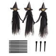 thumbnail image 1 of Brujas Iluminadas Brujas Luminosas Aterradoras Brujas Luminosas De Visita Negra Con Estacas Tres Brujas Para El Día De Halloween Patio Jardín 3 Uds. Scienceny HA020953-00, 1 of 6