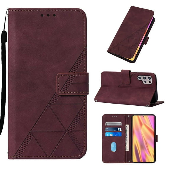 Wallet Phone Case for Galaxy S22 Ultra 5G Cover, Allytech Detachable Wrist Strap Flip Stand Card Holder Magnetic Clasp Slim Fit Scratch Free Case for Samsung Galaxy S22 Ultra 2022 (5G), Winered