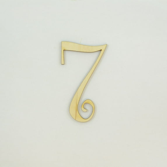 1 Pc, 6 Inch X 1/8 Inch Wood Numbers 7 In The Curlz Font Great For Craft Project & Different Decor