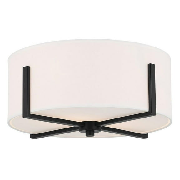 2 Light Flush Mount-7.75 inches Tall and 15.5 inches Wide-Black Finish Bailey Street Home 147-Bel-5016836