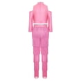 thumbnail image 4 of TiaoBug Kids Girls Latin Dance Outfit 2 Piece Cold Shoulder Long Sleeve Tassels Crop Top with Fringe Pants Set Pink 10, 4 of 5