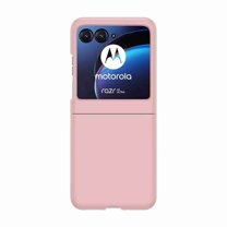 ELEHOLD Slim Case for Motorola Razr 40 Ultra (2023) Skin-Touch Slim Thin Lightweight Cover with Built-in Front Screen Protector Shockproof Anti-Scratch Case,Pink