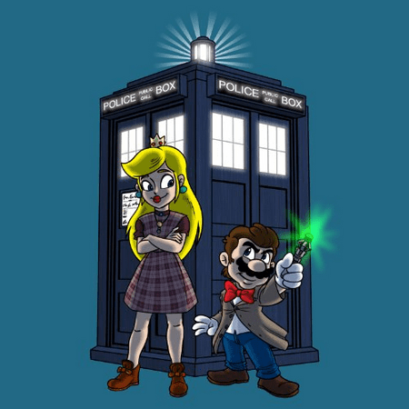 Sports Science Videos Character Group w/ Public Call Box Funny Video Game & Doctor Science Fiction TV Show Parody - Vinyl Sticker ()