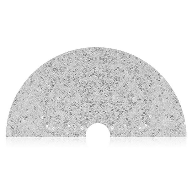 Moyic Estera de de árbol de Navidad, decoraciones para árboles de Navidad, decoración de suelo para interiores y exteriores, tela, de Kits de decoración para fiestas Plata Moyic HA008738-03