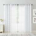 thumbnail image 2 of Pinewave White Curtains 84 inch 4 Panels Sets Luxury Mix and Match Moroccan Silver Patterned Blackout,Grommet Top,52"Wx84"L, 2 of 7