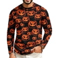 thumbnail image 2 of GrmtClth Shirts for Men Halloween All Over Sleeve Printed Raglan Pumpkin Ghost Witch Spooky Adult Costume Tops Dark Gray 3XL, 2 of 5