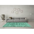 thumbnail image 3 of Ahgly Company Machine Washable Indoor Rectangle Abstract Turquoise Blue Modern Area Rugs, 5' x 8', 3 of 4
