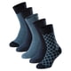 thumbnail image 1 of SCHIESSER Calcetines para hombre, paquete de 5 - «Bluebird», mezcla de algodón, lisos/estampados Azul/estampado 39-42, 1 of 4