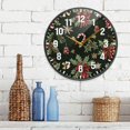 thumbnail image 3 of Yayeee Wall Clock Battery Operated 9.5" Silent Quartz Non-Ticking for Living Room Decor, Green Christmas Holly, 3 of 8