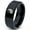 Black Bevel Polish Tungsten, variant on Tungsten Yin-Yang Band Ring 8mm Men Women Comfort Fit Black Dome Brushed Gray Polished Size 13