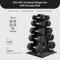 thumbnail image 4 of BalanceFrom Dumbbell Weight Set with Storage Rack with Pair of 10, 15, 20, 25, 30 lbs, 4 of 9