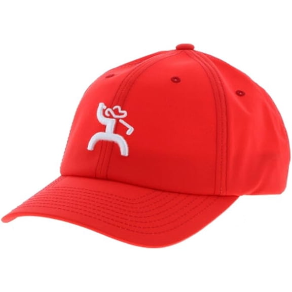 Hooey Mens Odessa Golf Logo Adjustable Baseball Cap, Red