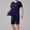 Navy, variant on LADIGASU Men's Solid Color Round Neck Short Sleeve Elastic Waist Shorts Pajama Set