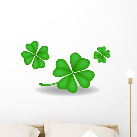 Shamrock Wall Decal by Wallmonkeys Peel and Stick Graphic (24 in W x 16 in H) WM96924