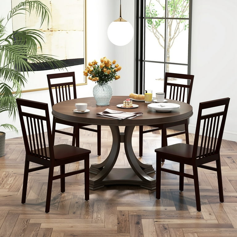 Costway Farmhouse Dining Chair Set of 2 Armless Wooden Chair