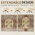 thumbnail image 5 of 59-Inch Extendable Round Dining Table for Dining Room, 4-6 People Mid Century Modern Expandable Kitchen Dinner Tables with Oval Wood Top and Industrial Metal Frame for Home, Small Space, Light Oak, 5 of 7
