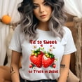 thumbnail image 2 of Christian Graphic T-Shirt Tis So Sweet to Trust in Jesus Strawberry Design, Ash, Size M, 2 of 6