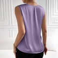thumbnail image 6 of yillto Womens Silk Satin Tanks Tops V Neck Casual Cami Sleeveless Camisole Blouses Summer Basic Tank Shirt, 6 of 7