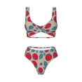 thumbnail image 4 of Rocae Tomato for Bikini Set for Women Two Piece Sexy High Swimsuits Split Crossover Bikini Medium, 4 of 9